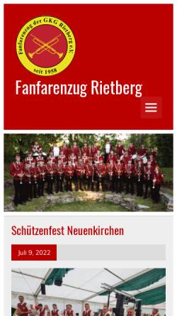 Vorschau der mobilen Webseite fanfarenzug-rietberg.de, Fanfarenzug Rietberg
