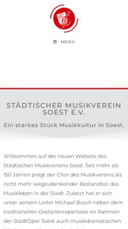 Vorschau der mobilen Webseite www.musikverein-soest.de, Städtischer Musikverein Soest e.V.