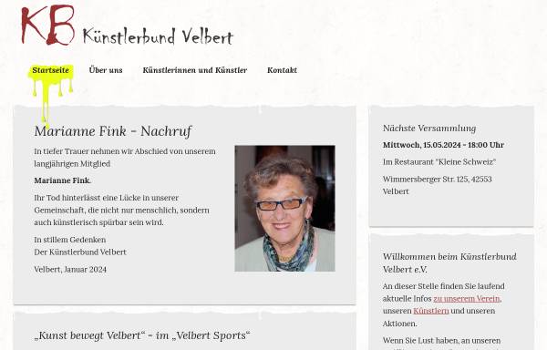 Vorschau von kuenstlerbund-velbert.de, Künstlerbund Velbert e.V.