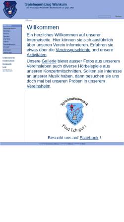 Vorschau der mobilen Webseite www.spielmannsmusik.de, Spielmannszug Wankum der freiwilligen Feuerwehr Wachtendonk e.V.