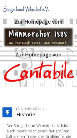 Vorschau der mobilen Webseite saengerbund-wilnsdorf.de, MGV “Sängerbund 1888” Wilnsdorf e.V.