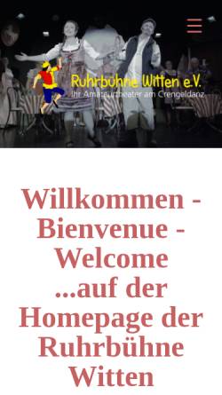 Vorschau der mobilen Webseite www.ruhrbuehne-witten.de, Ruhrbühne Witten