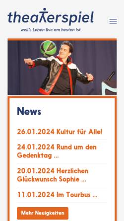 Vorschau der mobilen Webseite www.theater-spiel.de, Theaterspiel Beate Albrecht