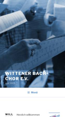 Vorschau der mobilen Webseite wittener-bachchor.de, Wittener Bach-Chor