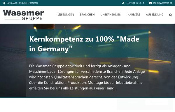 Vorschau von www.wassmer.de, Wassmer Gruppe