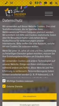 Vorschau der mobilen Webseite www.aak-aachen.de, Ausschuß Aachener Karneval e.V. (AAK)