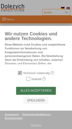 Vorschau der mobilen Webseite www.dolezych.de, Dolezych GmbH & Co.