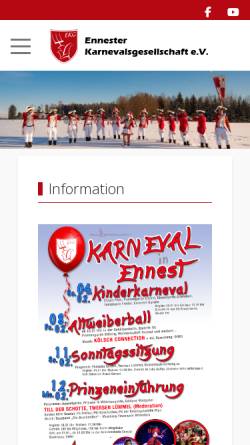 Vorschau der mobilen Webseite www.ennesterkg.de, Ennester Karnevalsgesellschaft e.V.