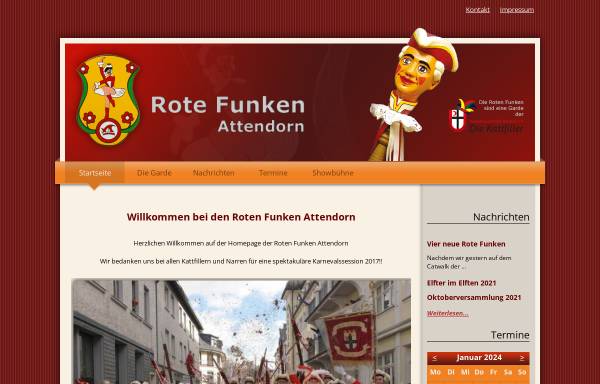 Vorschau von www.rotefunkenattendorn.de, Rote Funken Attendorn