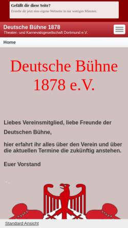 Vorschau der mobilen Webseite www.beepworld.de, Deutsche Bühne 1878 e.V.