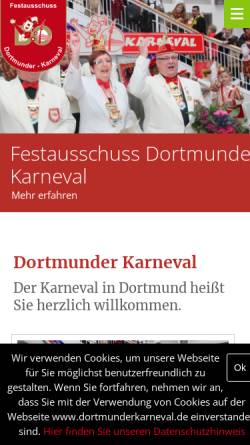 Vorschau der mobilen Webseite www.dortmunderkarneval.de, Festausschuss Dortmunder Karneval e.V.