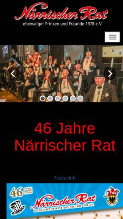 Vorschau der mobilen Webseite www.naerrischer-rat.de, Närrischer Rat ehemaliger Prinzen und Freunde 1978 Dortmund e.V.