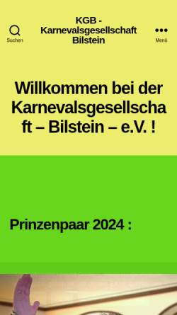 Vorschau der mobilen Webseite www.kg-bilstein.de, Karnevalsgesellschaft Bilstein e.V.
