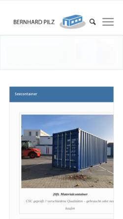 Vorschau der mobilen Webseite www.pilz-container.de, Bernhard Pilz GmbH