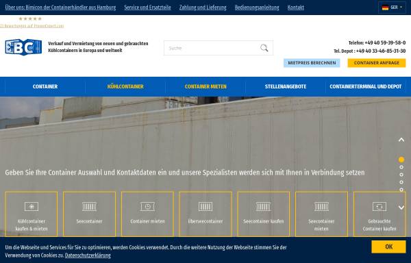 Vorschau von www.bimicon.de, Bimicon Container Service GmbH