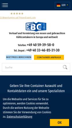 Vorschau der mobilen Webseite www.bimicon.de, Bimicon Container Service GmbH
