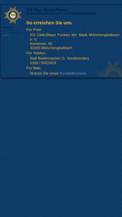 Vorschau der mobilen Webseite www.gelb-blaue-funken.de, KG Blau-Gelbe-Funken Geistenbeck 1951
