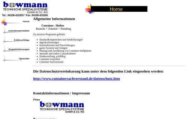 Vorschau von www.containersachverstand.de, Bowmann GmbH & Co KG