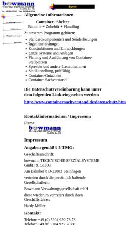 Vorschau der mobilen Webseite www.containersachverstand.de, Bowmann GmbH & Co KG