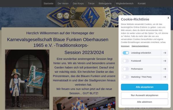 Vorschau von www.blaue-funken-oberhausen.de, KG Blaue Funken Oberhausen e.V.