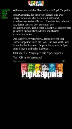 Vorschau der mobilen Webseite www.popacappella.de, Pop A Cappella