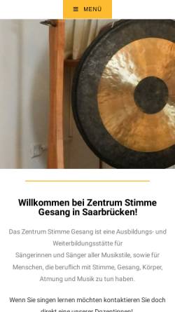 Vorschau der mobilen Webseite www.stimme-gesang.de, Zentrum Stimme Gesang