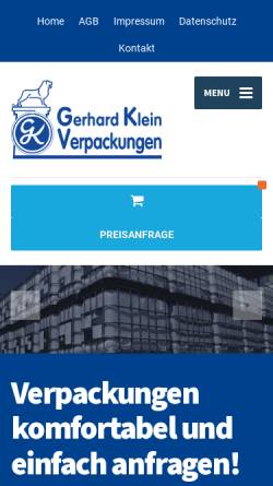 Vorschau der mobilen Webseite gk-pack.de, Gerhard Klein Verpackungen GmbH & Co. KG