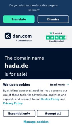 Vorschau der mobilen Webseite www.hada.de, Hada Container GmbH