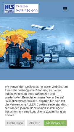 Vorschau der mobilen Webseite hls-container.de, HLS Container Bremen, Inh. Andreas Schaffarczyk