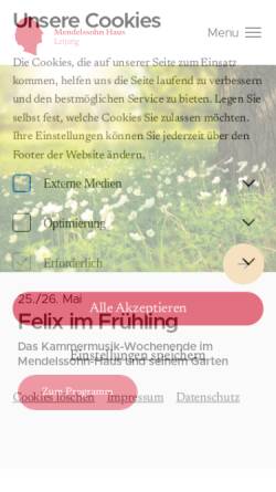 Vorschau der mobilen Webseite www.mendelssohn-stiftung.de, Internationale Mendelssohn-Stiftung e.V.