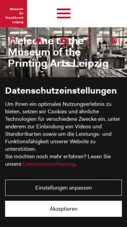 Vorschau der mobilen Webseite www.druckkunst-museum.de, Museum für Druckkunst