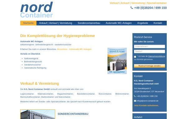Vorschau von www.nord-container.de, H.S. Nord Container Handelsgesellschaft mbH