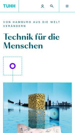 Vorschau der mobilen Webseite www.tuhh.de, Technische Universität Hamburg-Harburg (TUHH)
