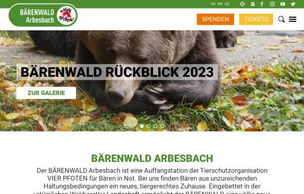 Vorschau von www.baerenwald.at, Bärenschutzzentrum Bärenwald