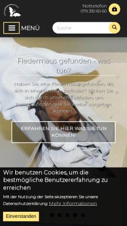 Vorschau der mobilen Webseite www.fledermausschutz.ch, Stiftung zum Schutze unserer Fledermäuse in der Schweiz