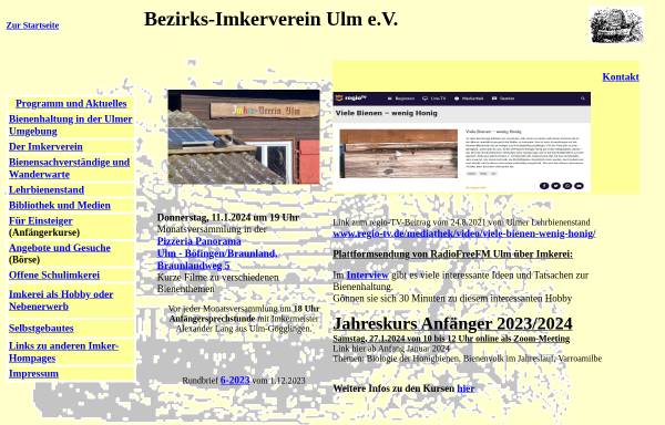 Vorschau von www.imker-ulm.de, Bezirks-Imkerverein Ulm e.V.