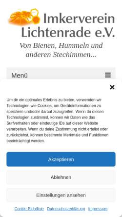 Vorschau der mobilen Webseite www.imkerverein-lichtenrade.de, Imkerverein Lichtenrade e.V.