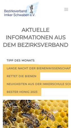Vorschau der mobilen Webseite www.imker-schwaben.de, Schwäbische Imkerseiten