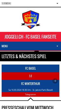 Vorschau der mobilen Webseite www.joggeli.ch, Joggeli - Fanpage