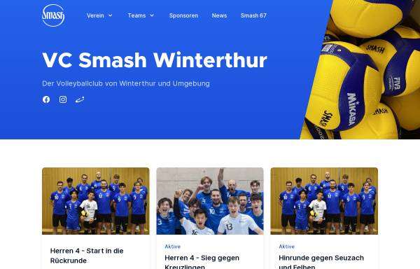 Vorschau von www.vc-smash.ch, Volleyballclub Smash Winterthur