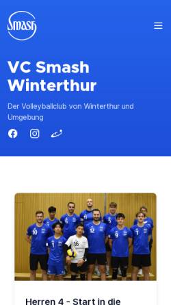 Vorschau der mobilen Webseite www.vc-smash.ch, Volleyballclub Smash Winterthur