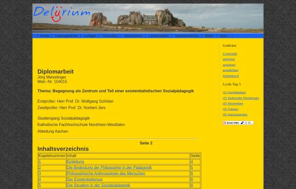 Vorschau von www.meisslinger.de, Begegnung als Zentrum und Teil einer existentialistischen Sozialpädagogik