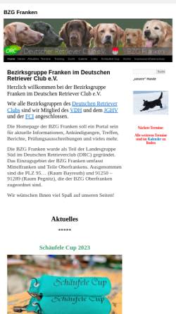 Vorschau der mobilen Webseite www.bzg-franken.de, DRC Bezirksgruppe Franken