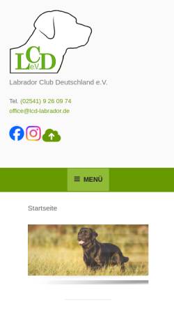 Vorschau der mobilen Webseite www.labrador.de, Labrador Club Deutschland e.V.