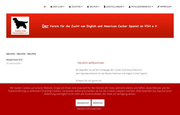 Vorschau von www.cockerclub-deutschland.de, Cocker Club Deutschland e.V.