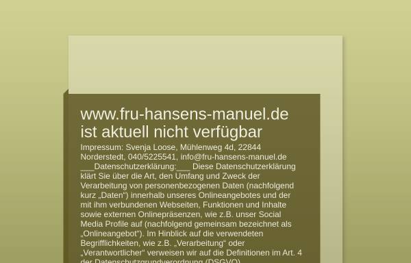 Vorschau von www.fru-hansens-manuel.de, Fru Hansens Manuel