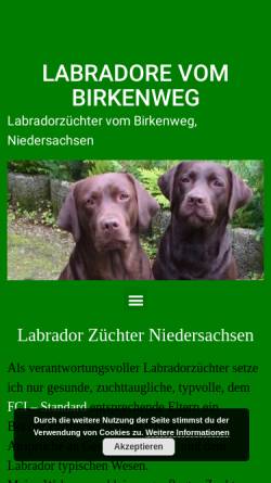 Vorschau der mobilen Webseite www.labradore-vom-birkenweg.de, Vom Birkenweg