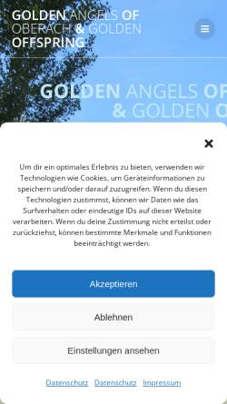 Vorschau der mobilen Webseite www.goldenangels.de, Golden Angels of Oberach