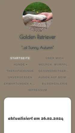 Vorschau der mobilen Webseite www.golden-retriever-herbst.de, Of Sunny Autumn