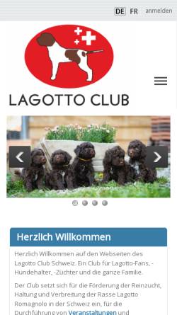 Vorschau der mobilen Webseite www.lagotto-club.ch, Lagotto Club Schweiz